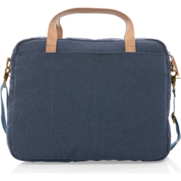 Impact AWARE™ 16 oz. recycled canvas laptoptas — drukvlak artikel achterzijde