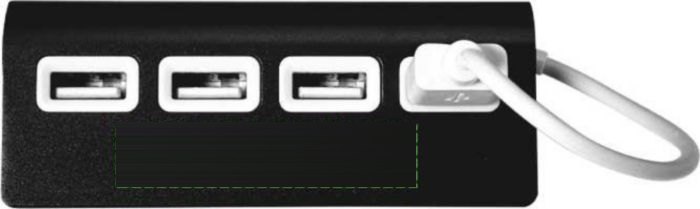 Aluminium USB hub Leo — drukvlak voorzijde