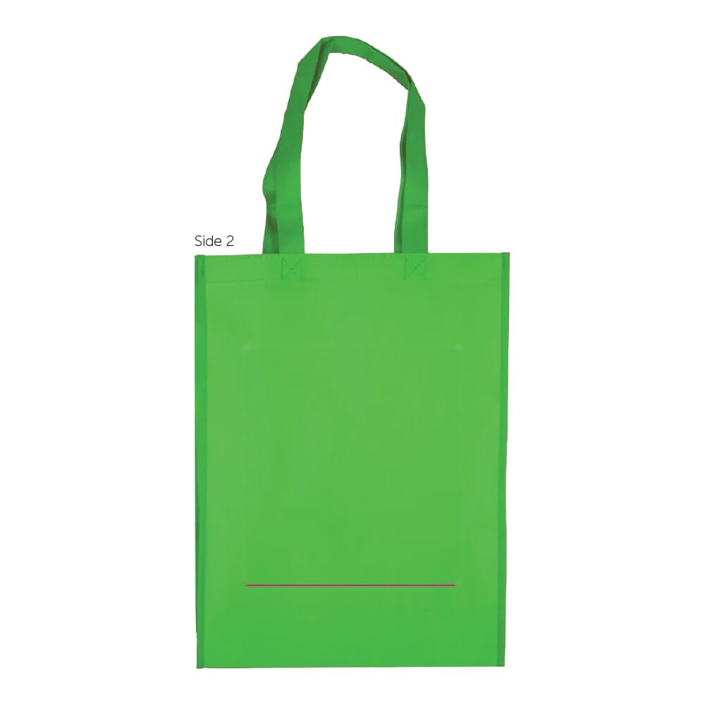 R-PET Draagtas gelamineerd non-woven 30 x 12 x 40cm 105g/m² — drukvlak midden op de achterkant