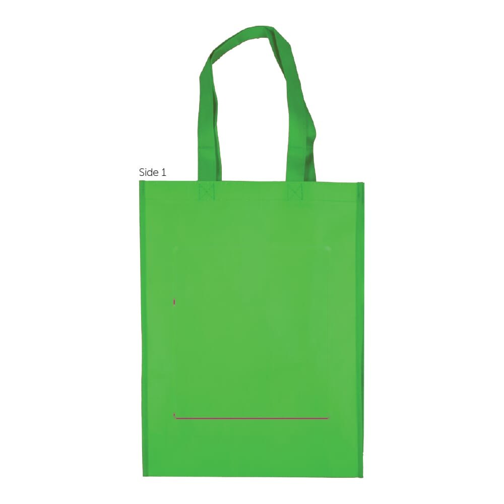 R-PET Draagtas gelamineerd non-woven 30 x 12 x 40cm 105g/m² — drukvlak midden op de voorkant