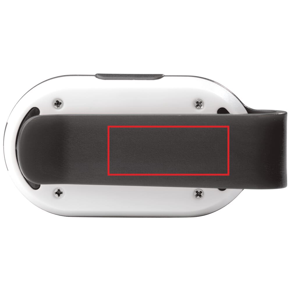 Fietslamp click-on — drukvlak op de clip