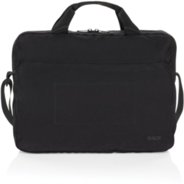 Swiss Peak Aware™ RPET Essential 15,6 inch laptop tas — drukvlak artikel voorzijde