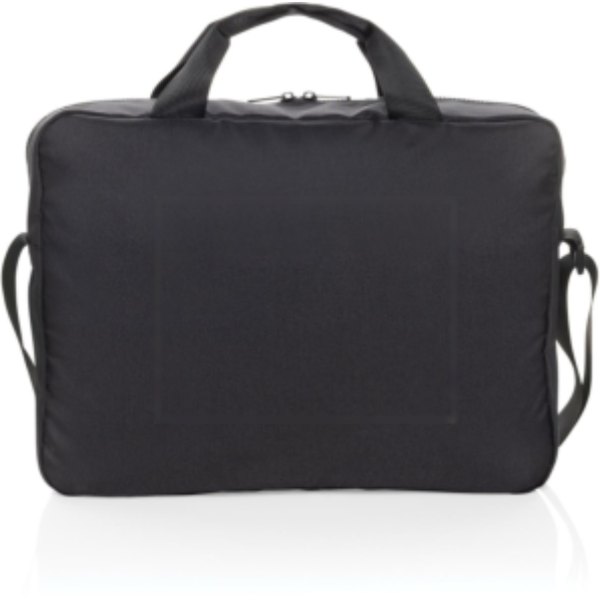Swiss Peak Aware™ RPET Essential 15,6 inch laptop tas — drukvlak artikel achterzijde