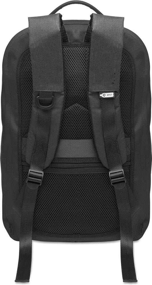 BRENNA - Laptop rugzak 300D RPET — drukvlak schouder band links