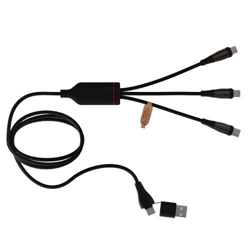 SCX.design C50 5-in-1 snellaadkabel 100 W/5 A met digitaal display — drukvlak voorzijde
