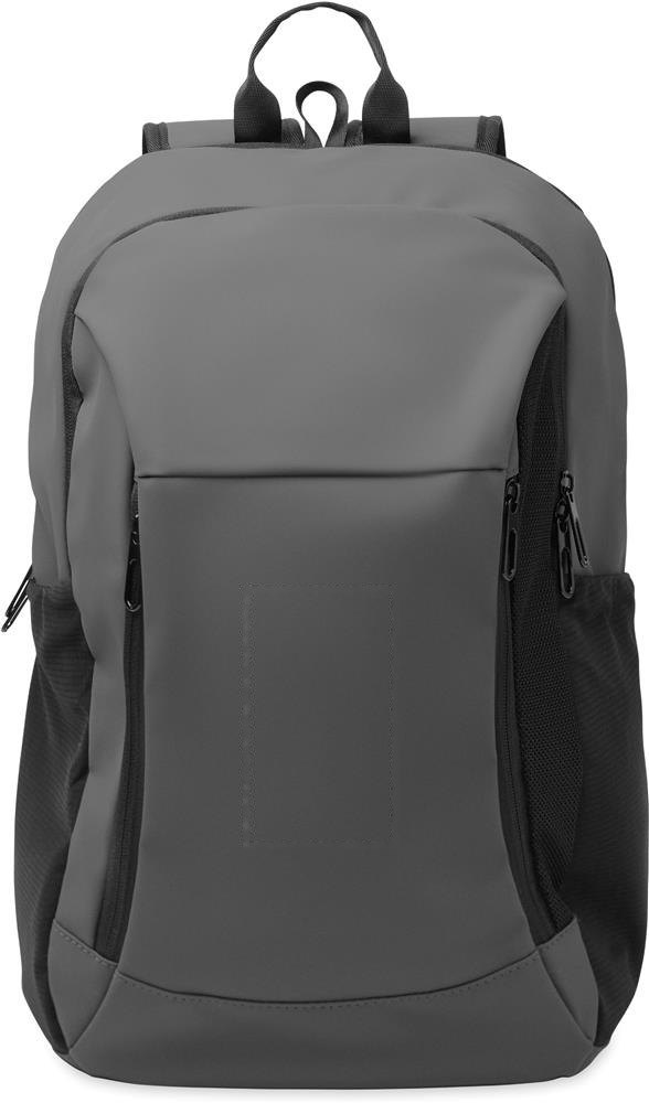 KOROVIN - 15" zachte PU laptop rugzak — drukvlak voorzijde vak
