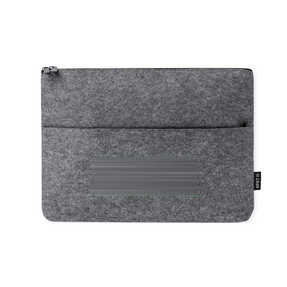Laptoptasje Ginax — drukvlak midden op het voorvak