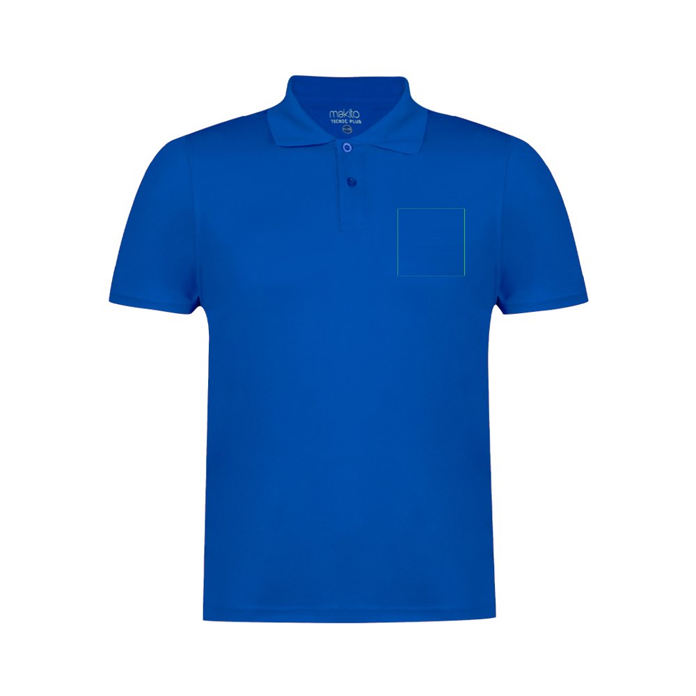 Kinder Polo Shirt Tecnic Plus — drukvlak linkerborst