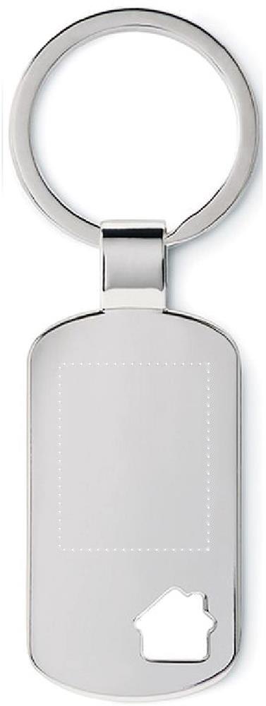 HOUSE KEY - Metalen sleutelhanger, huisje — drukvlak achterzijde