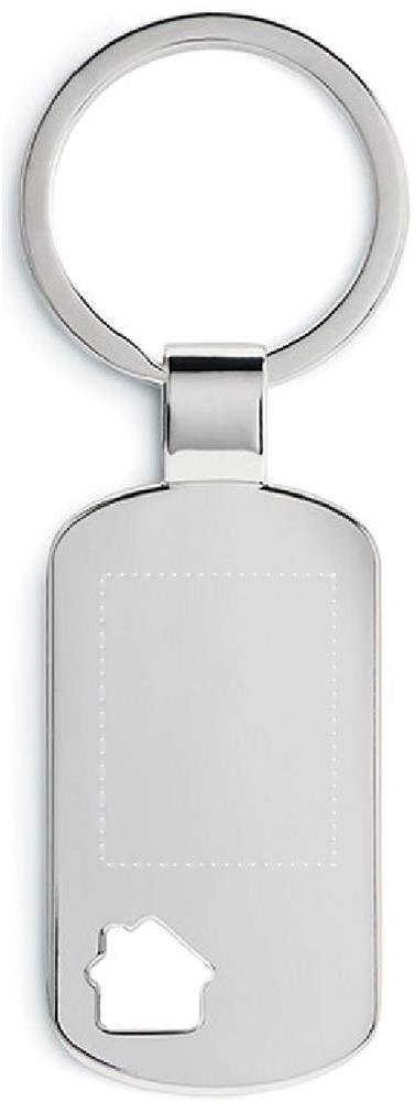 HOUSE KEY - Metalen sleutelhanger, huisje — drukvlak voorzijde