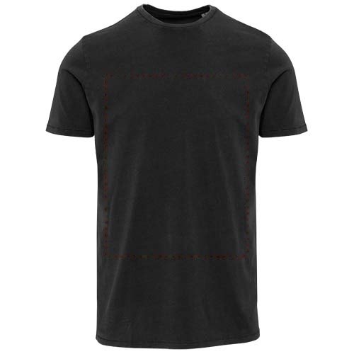 Nanaimo 160 g/m2 gewassen heren T-shirt met korte mouwen — drukvlak impact volledige voorzijde