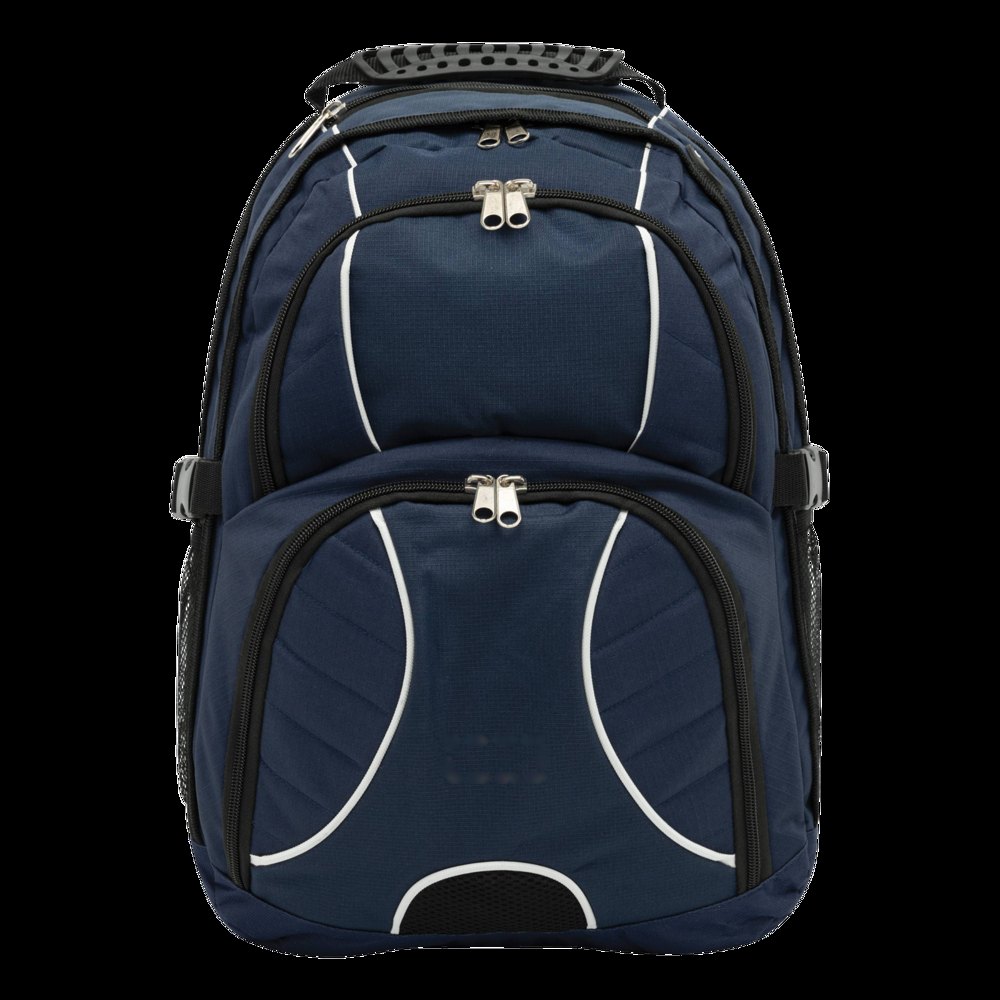 HYPE - Luxe polyester rugzak/ laptoptas — drukvlak gecentreerd op groot vak aan de voorkant