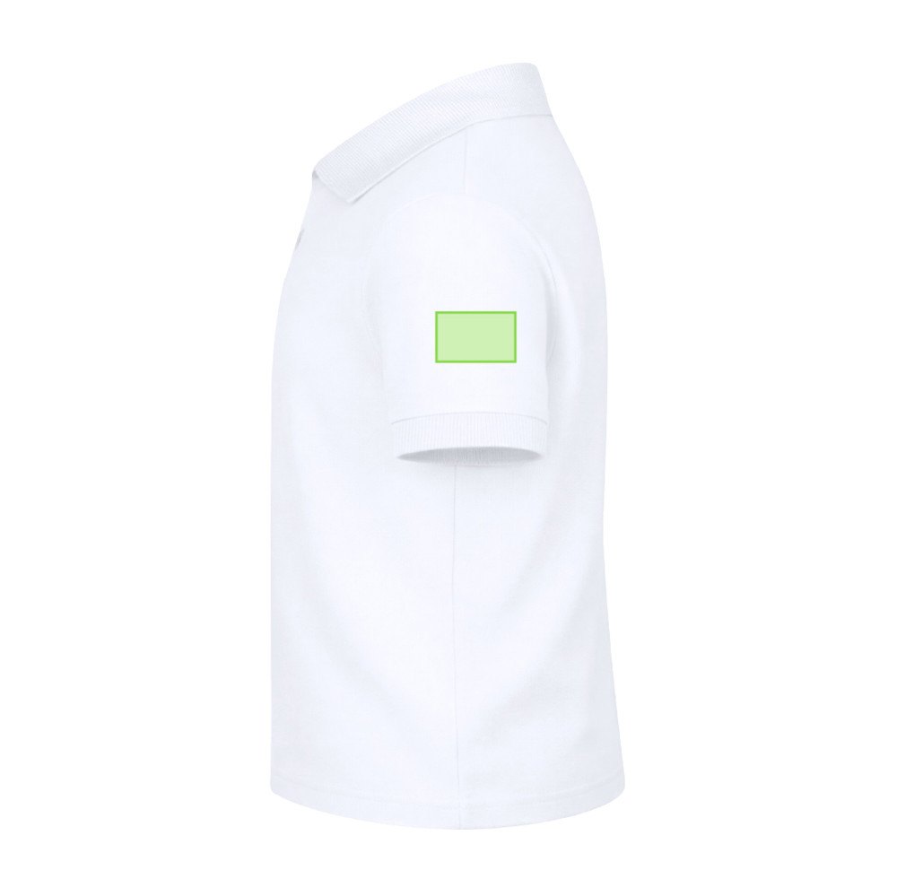 Kinder Wit Polo Shirt "keya" YPS180 — drukvlak linkermouw