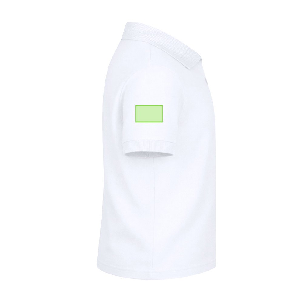 Kinder Wit Polo Shirt "keya" YPS180 — drukvlak rechtermouw