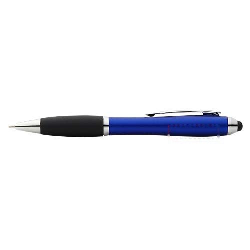 Nash stylus balpen gekleurd met zwarte grip (blauwe inkt) — drukvlak verlengde van de clip dikste gedeelte