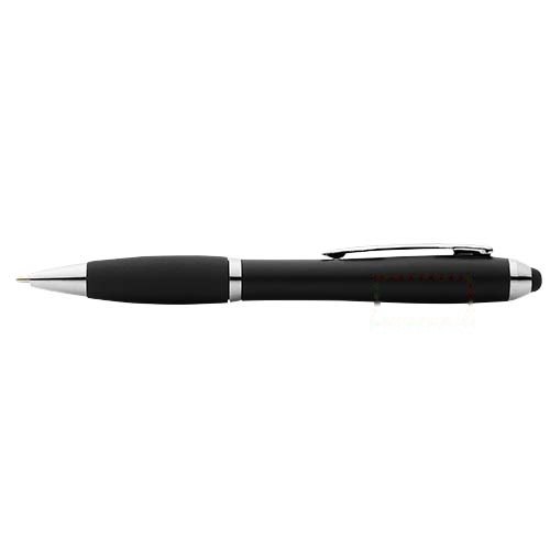 Nash stylus balpen gekleurd met zwarte grip (blauwe inkt) — drukvlak rondom