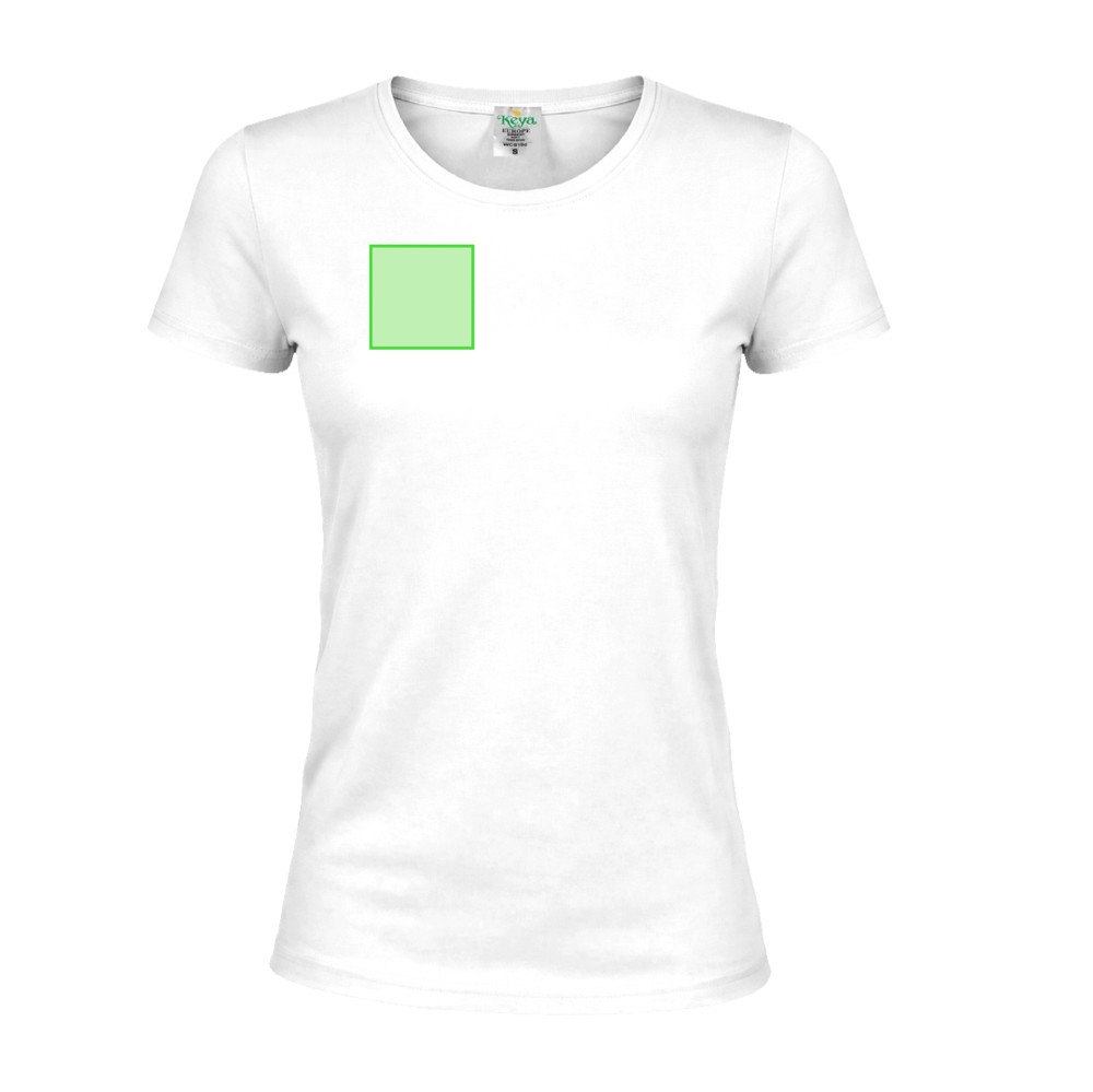 Wit Dames T-Shirt "keya" WCS150 — drukvlak rechterborst