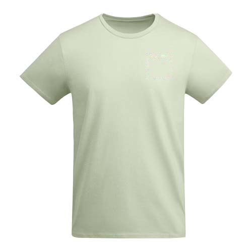 Breda 175 g/m² biologisch katoenen kindershirt met korte mouwen — drukvlak linker borst