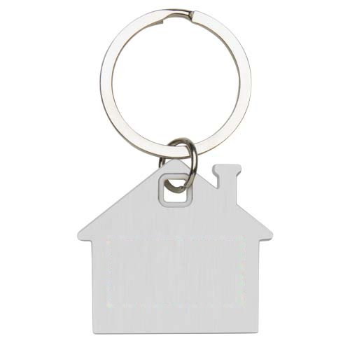 Nook huisvormige sleutelhanger — drukvlak voorzijde