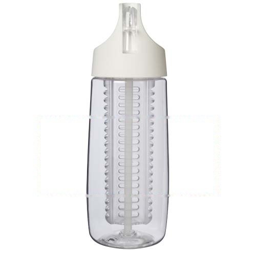 HydroFruit 700 ml drinkfles van gerecycled plastic met klapdeksel en infuser — drukvlak rondom