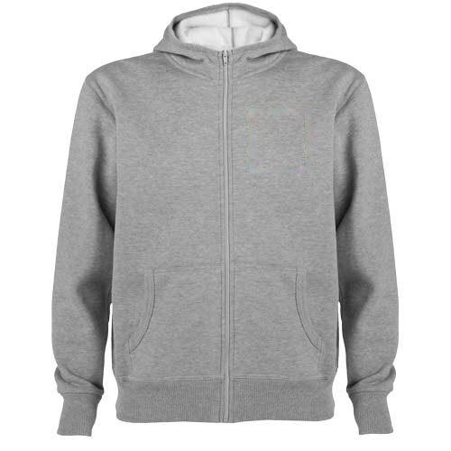Montblanc 280 g/m² unisex hoodie met volledige rits — drukvlak linker borst