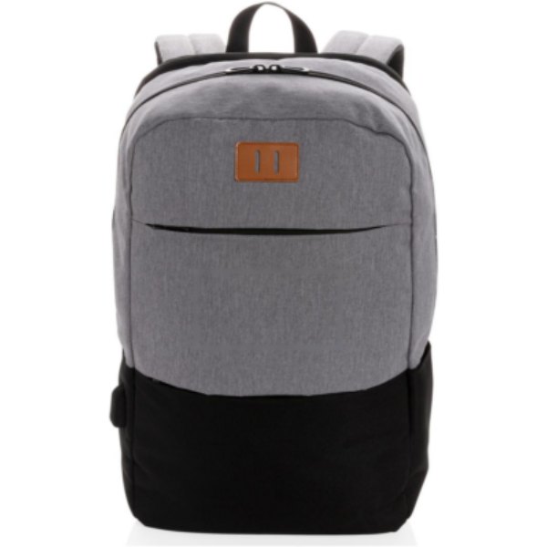 Modern 15.6" USB & RFID laptop rugzak PVC vrij — drukvlak artikel voorzijde midden