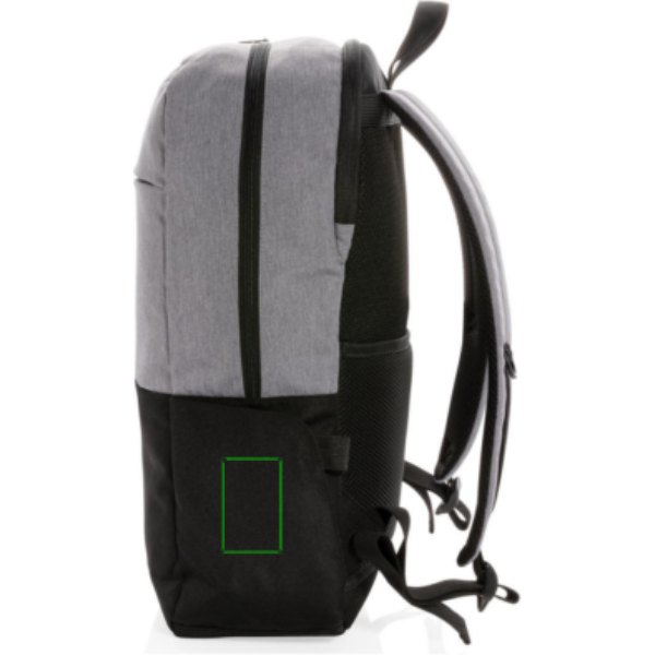 Modern 15.6" USB & RFID laptop rugzak PVC vrij — drukvlak artikel zijkant rechts