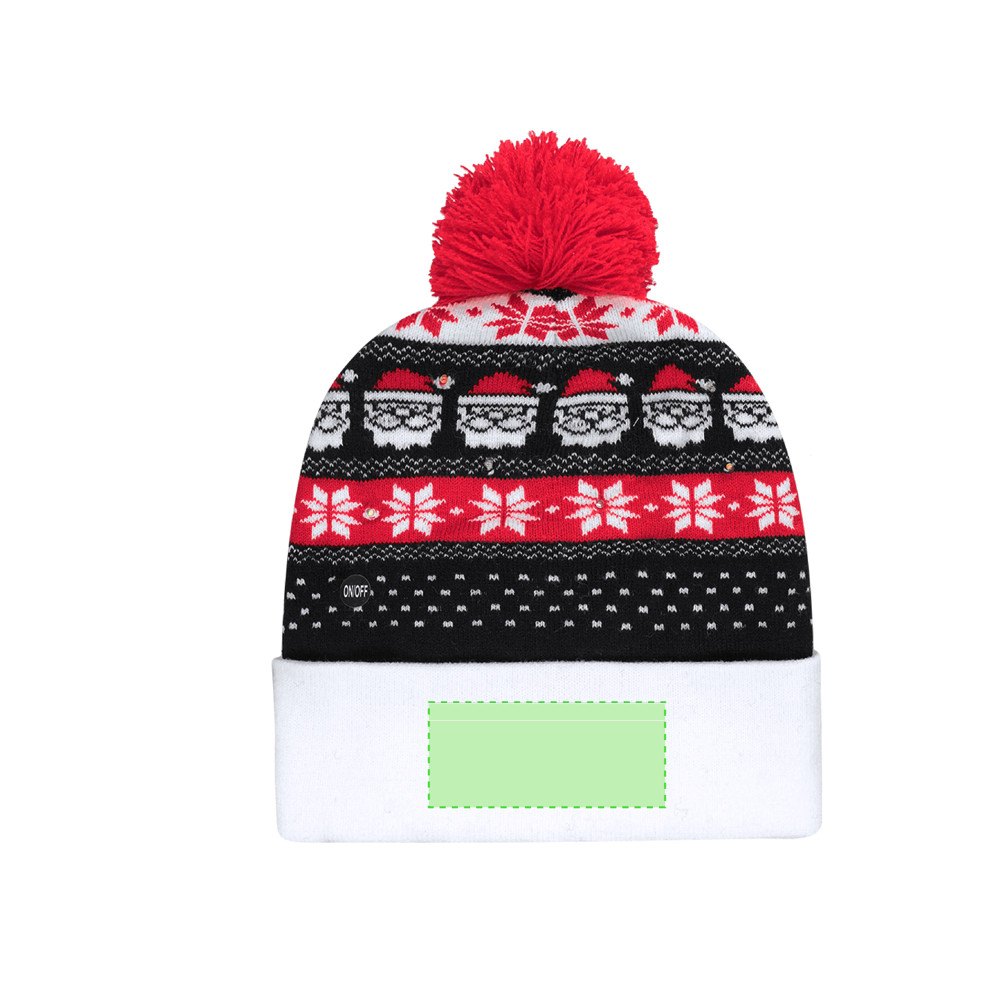 Kerstmuts Plumex — drukvlak op de witte omslag