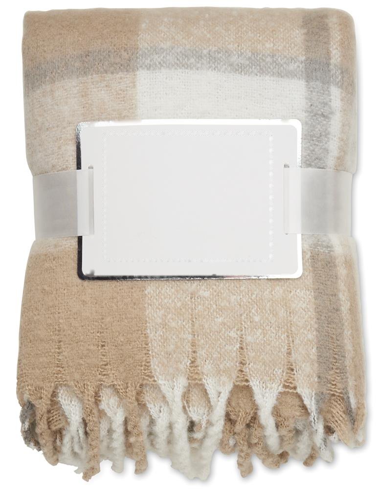 QUET - Geruite mohair deken — drukvlak inlay