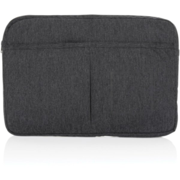 Laluka AWARE™ gerecycled katoenen 15,6 inch laptophoes — drukvlak artikel voorzijde rechts