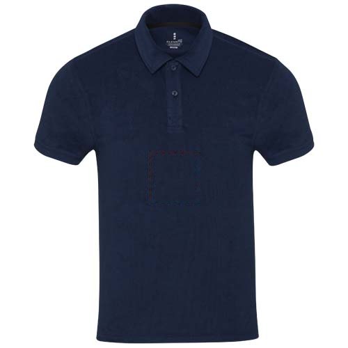 Akoya 230 g/m² gerecyclede terry unisex polo — drukvlak impact volledige voorzijde