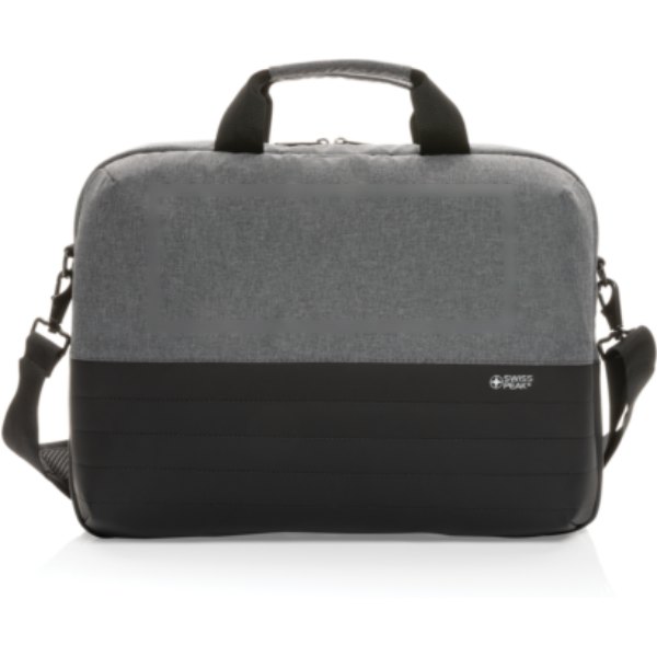 Swiss Peak AWARE™ RFID 15.6" laptoptas — drukvlak artikel voorzijde boven