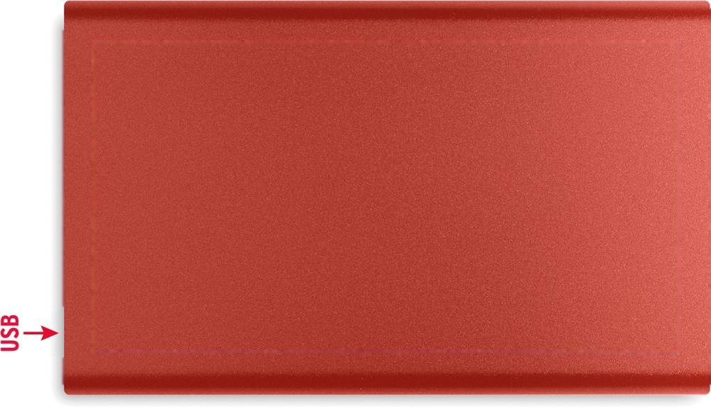 POWERFLAT C - 4000 mAh Power Bank Type C — drukvlak bovenzijde