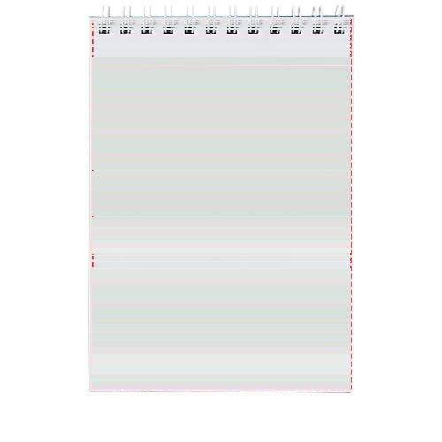 Desk-Mate® A5 notitieboek met synthetische omslag — drukvlak voorzijde (staand rug bovenaan)