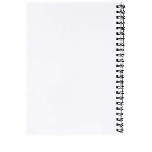 Desk-Mate® A5 notitieboek met synthetische omslag — drukvlak achterzijde van het vel (staand rug rechts)
