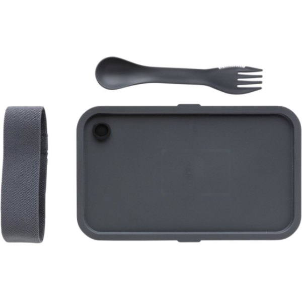PP lunchbox met spork — drukvlak artikel bovenzijde midden