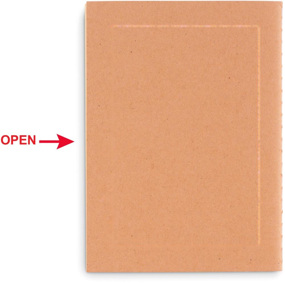 MINI PAPER BOOK - A6 schrift met karton omslag — drukvlak achterzijde