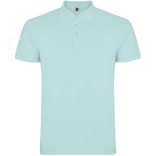 Star 200 g/m² herenpolo met korte mouwen — drukvlak rechter bicep