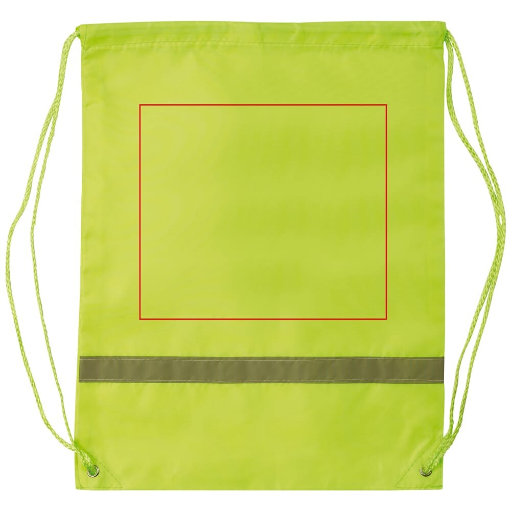 Rugzak reflectie 210 D — drukvlak zijde 1 bovenkant
