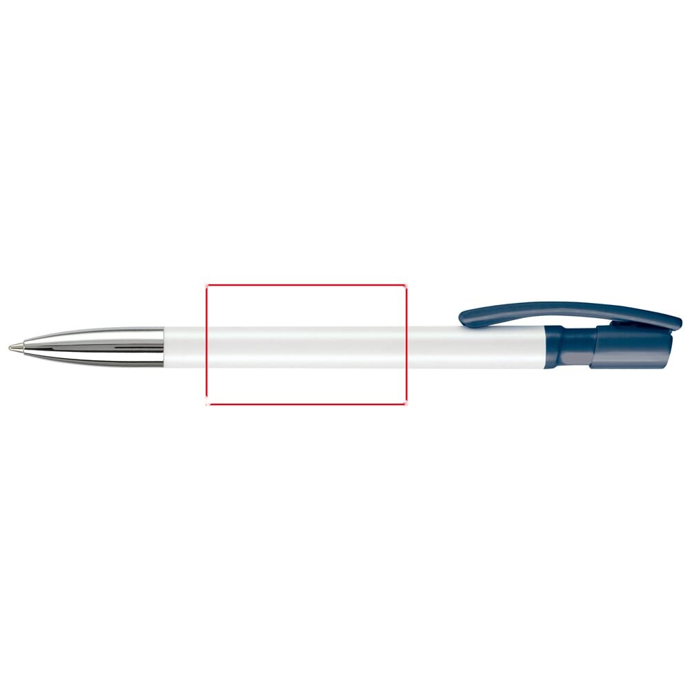 Balpen Nash metalen tip hardcolour — drukvlak 90 graden van de clip