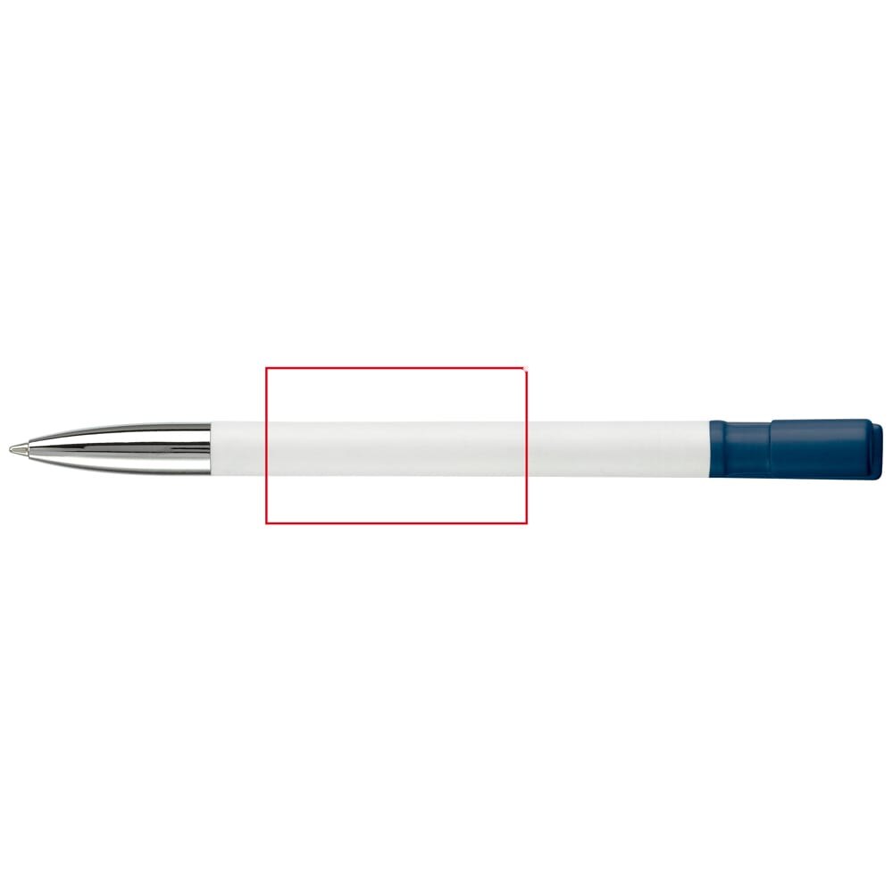 Balpen Nash metalen tip hardcolour — drukvlak 180 graden van de clip