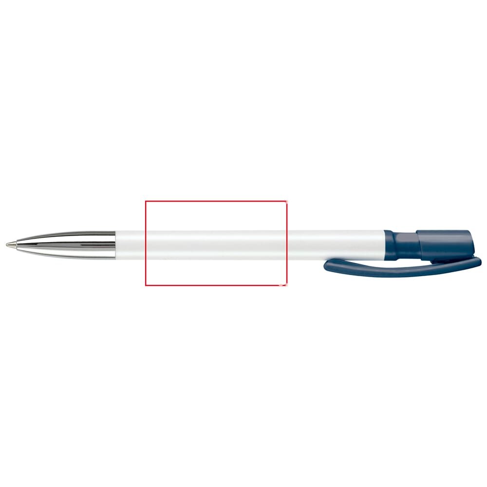 Balpen Nash metalen tip hardcolour — drukvlak 270 graden van de clip
