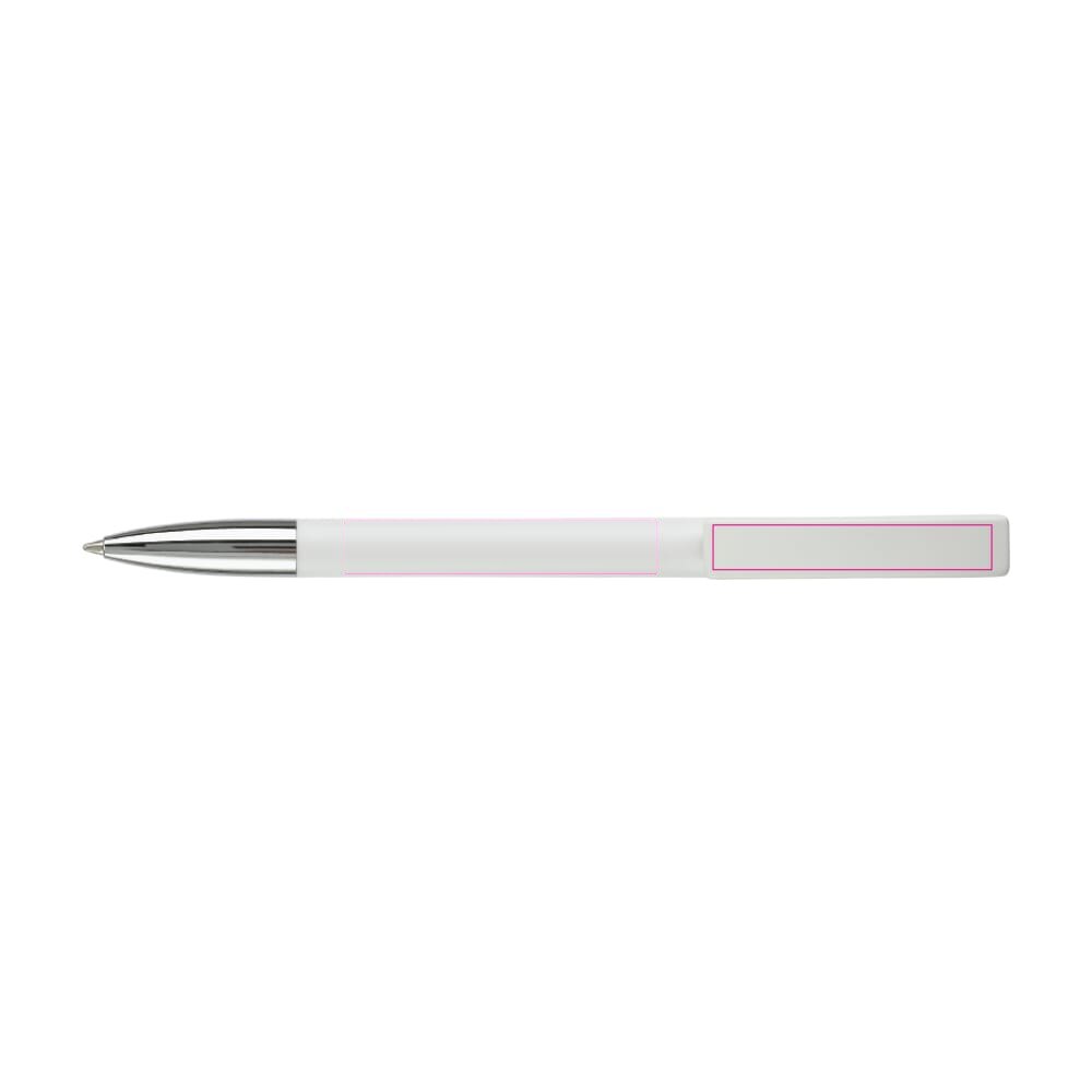 Balpen Nash metalen tip hardcolour — drukvlak in het verlengde van de clip en op de clip