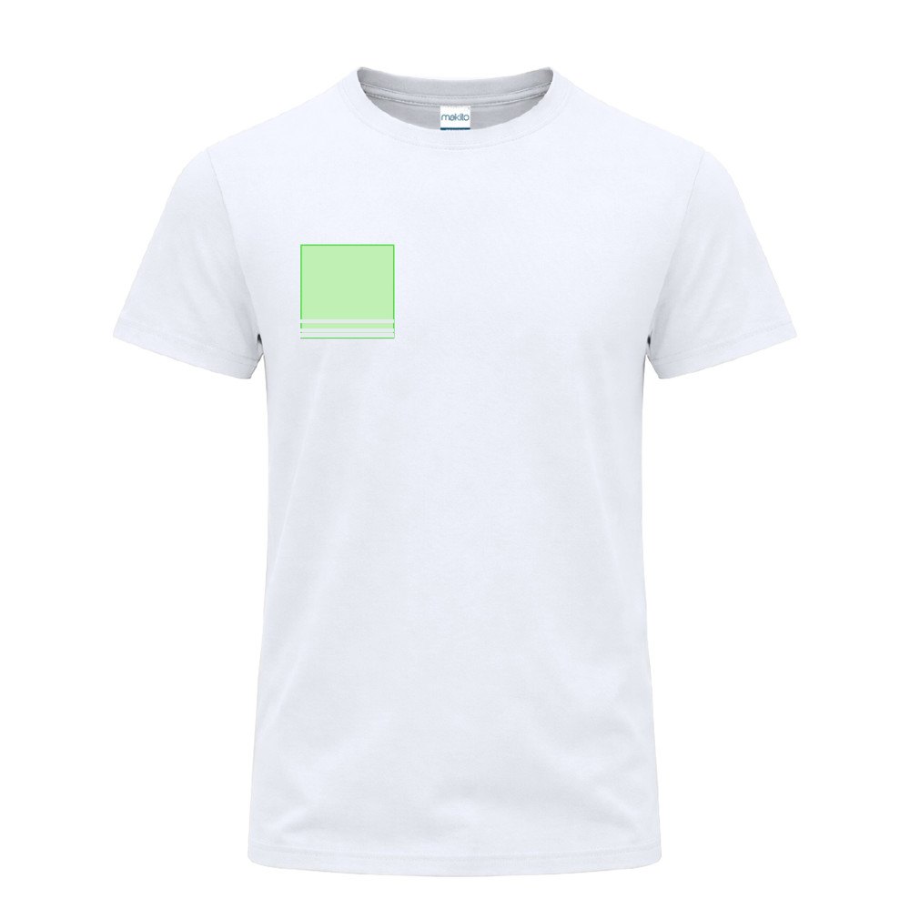 Wit T-Shirt Volwassene Perkins — drukvlak rechterborst
