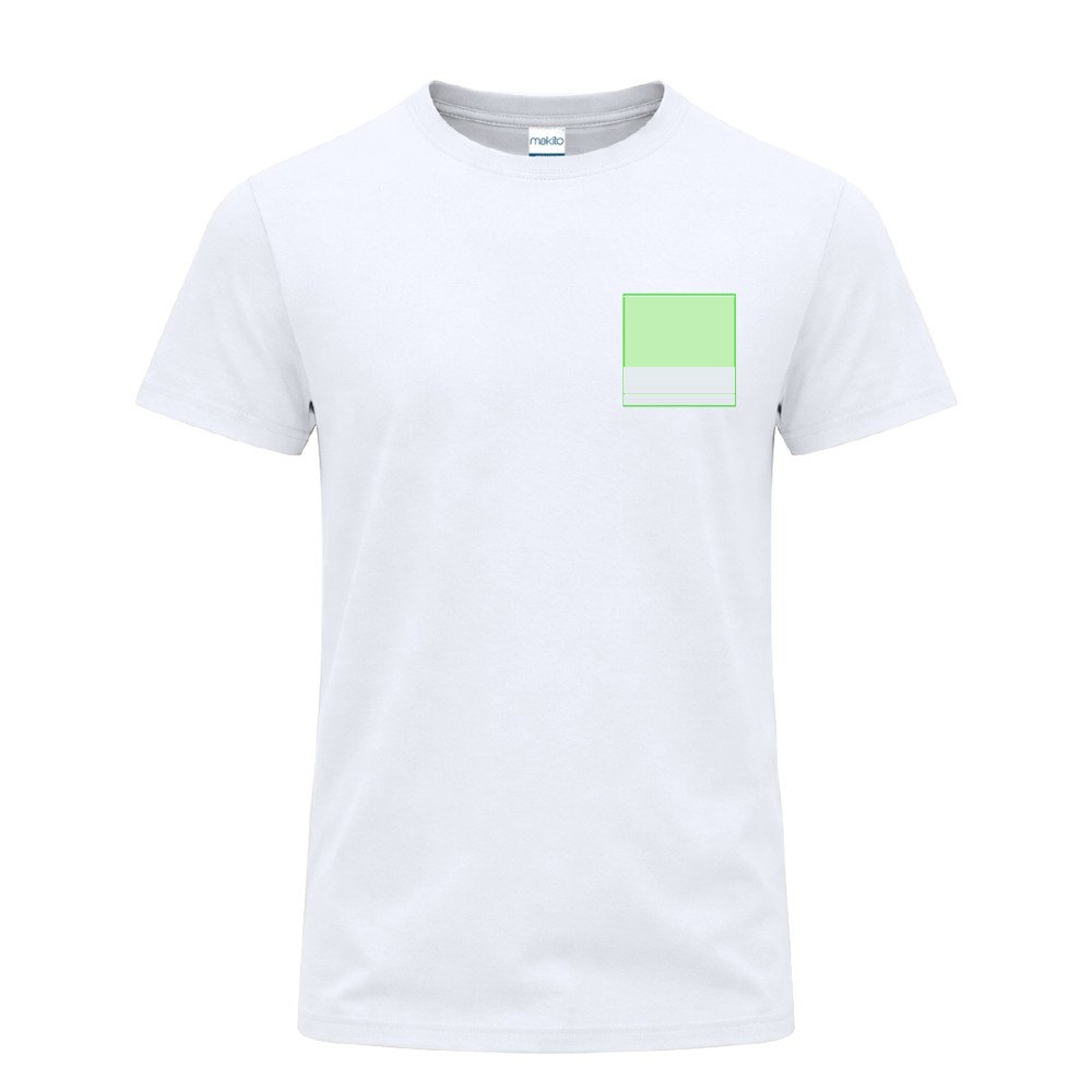 Wit T-Shirt Volwassene Perkins — drukvlak linkerborst