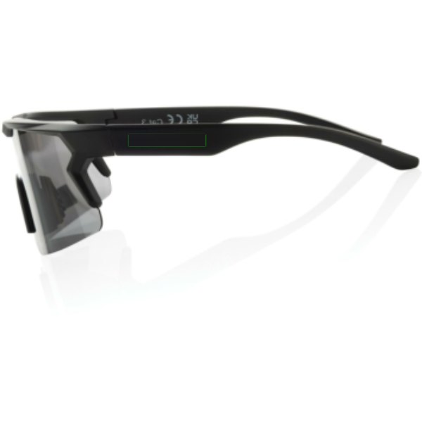 SproShield RCS plastic activity bril met gepolariseerde lens — drukvlak artikel zijkant links