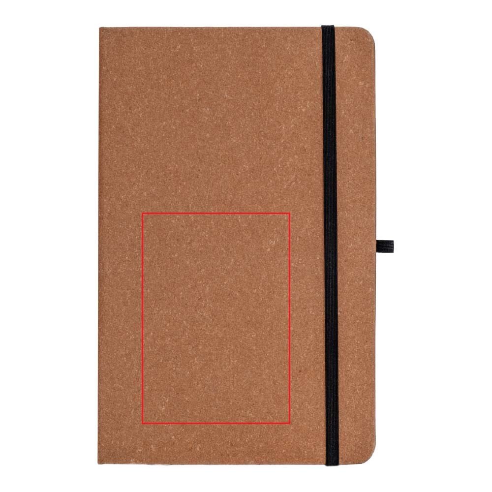 Hardcover notebook recycled leer A5 — drukvlak voorzijde