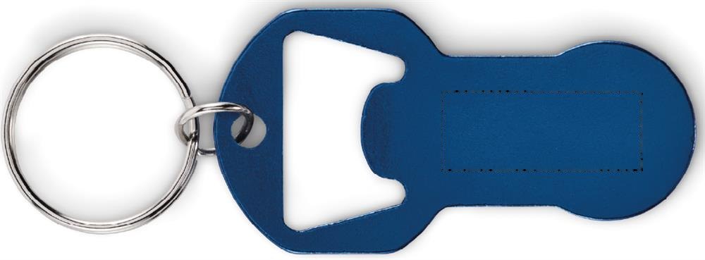 CLAVE - Alu sleutelhanger flesopener — drukvlak op het handvat