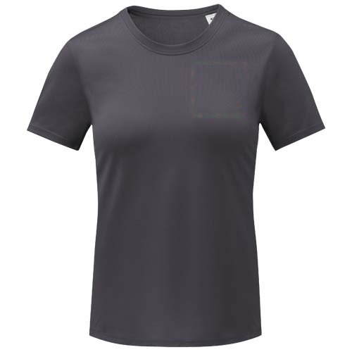Kratos 105 g/m² cool fit dames T-shirt met korte mouwen — drukvlak linker borst