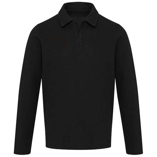 Apollo 245 g/m² uniseks poloshirt met lange mouwen — drukvlak rechter borst